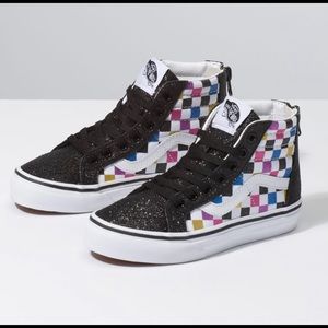 Vans unisex sparkle checker high tops